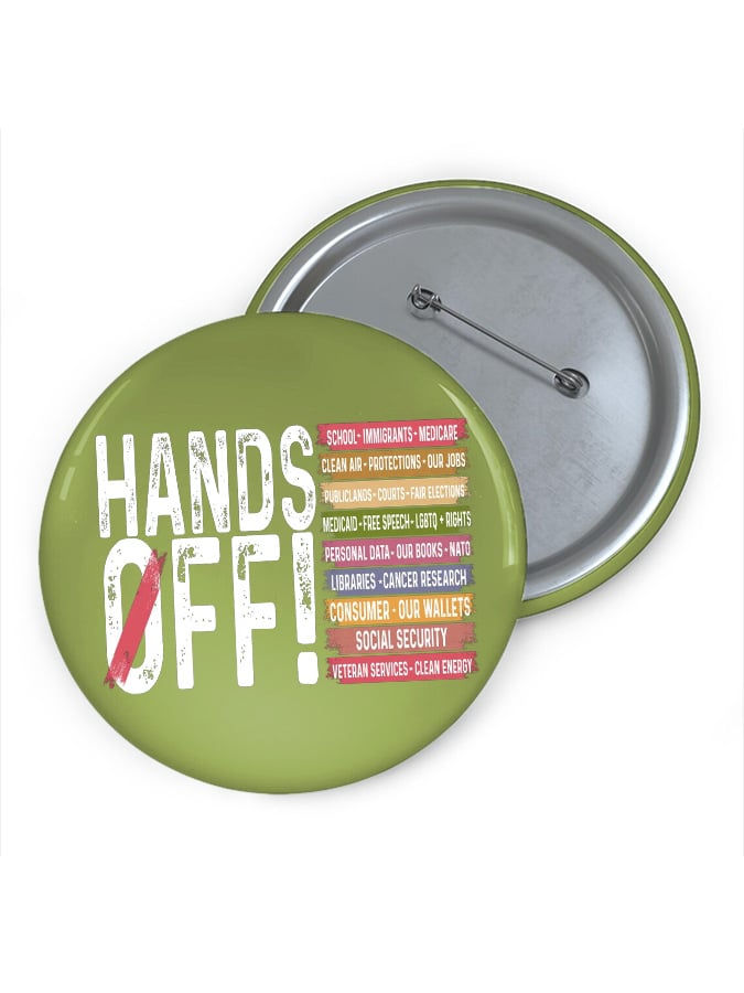 Hands Off Protest Print Brooch